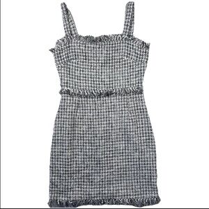 Storia Anthropology Women’s Tweed Mini Dress Wide Strap Black & White Size M